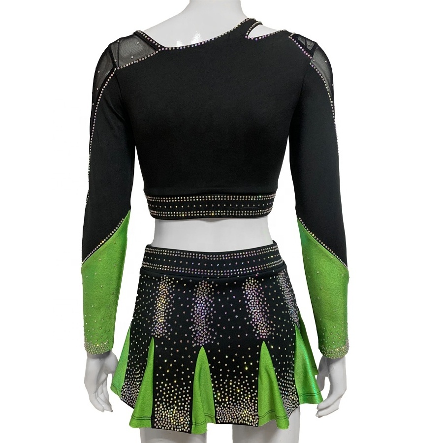 Professional cheer competition plus size cheerleading uniforms long sleeves cheerleading uniforms for kids