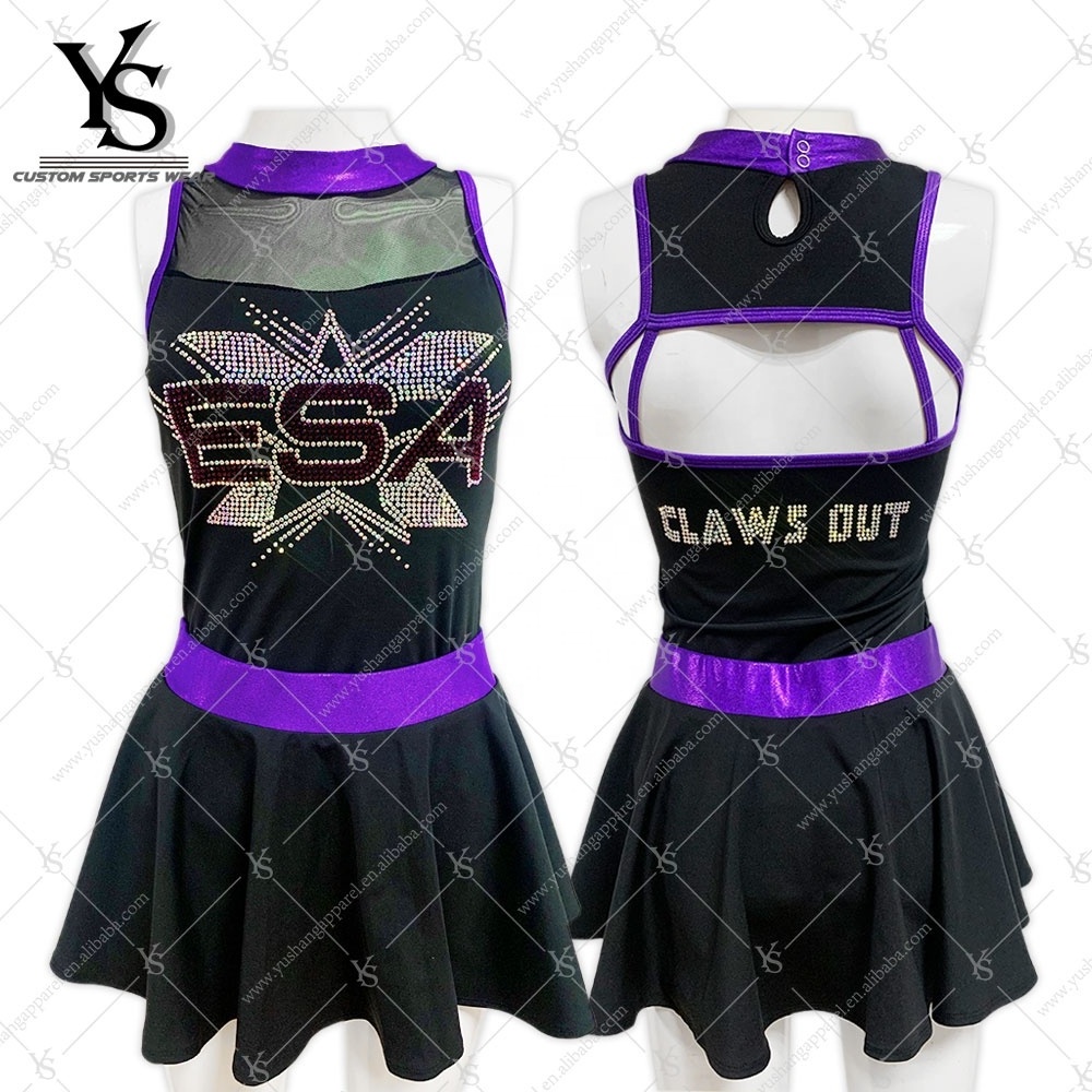 Plus size bulk cheer uniforms crop tops all-star black red and white cheer uniform