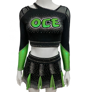 Professional cheer competition plus size cheerleading uniforms long sleeves cheerleading uniforms for kids