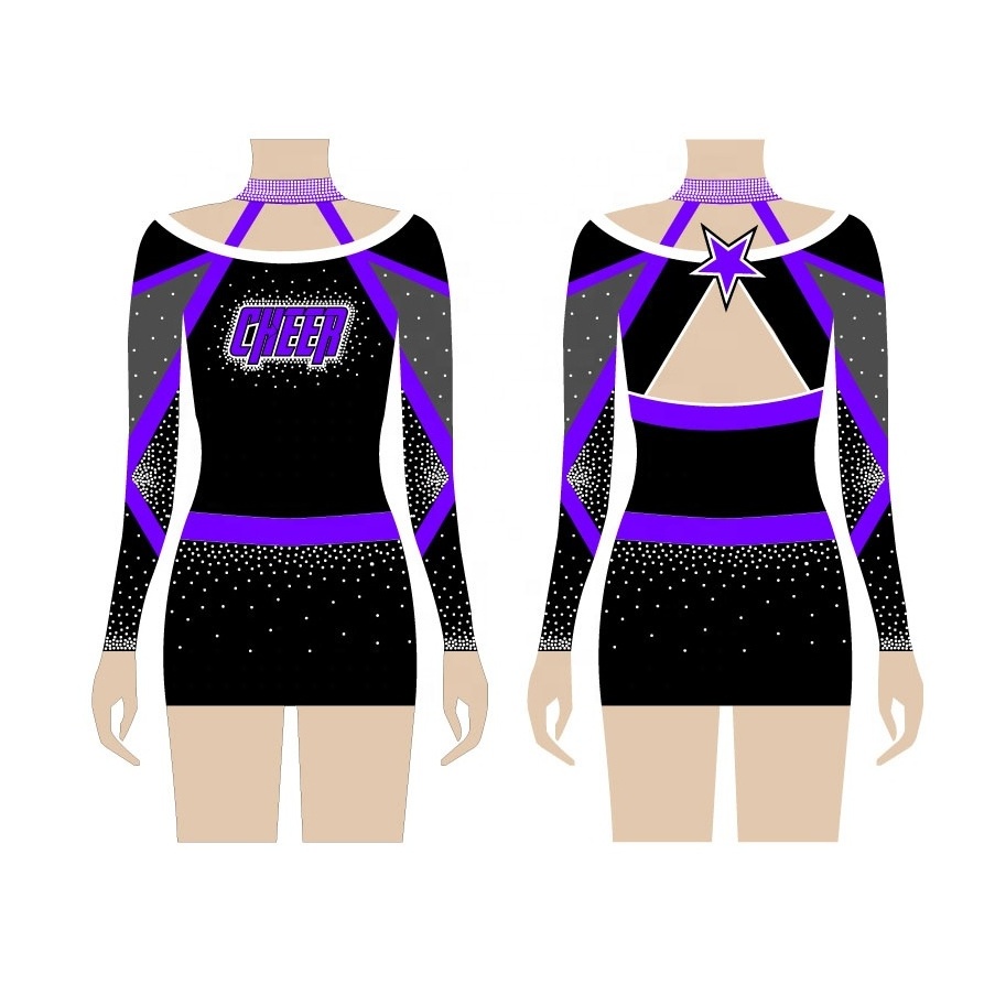 Custom Sublimation Pink Cheerleading Uniform in Queen Style with Bling