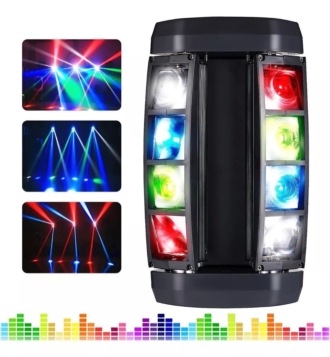 YSH 8 Lens  LED Spider Stage Lighting DJ Disco Lights Studio Flashing Lamp RGB Strobe Moving Head Lights For Christmas Party KTV