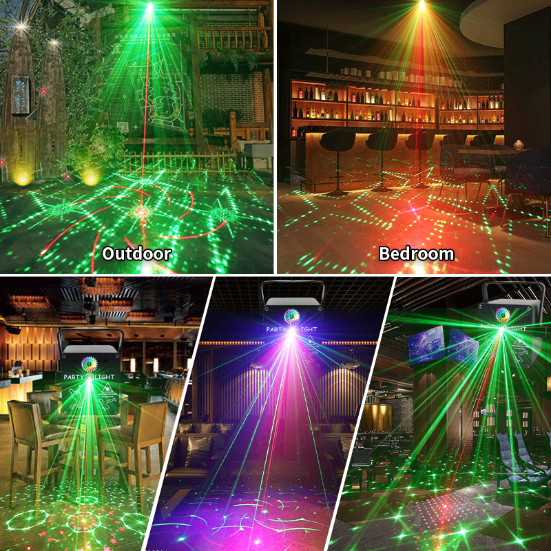 3 hole disco laser lights With Remote control RGB sound activity DJ lamp LED stage party light for night club Karaoke