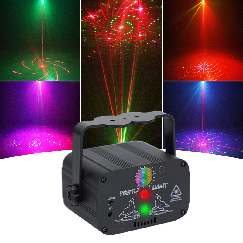 Party Dj Disco Lights  Blue Laser Lights Patterns Projector Sound Activated Remote Control For Parties Decor Stage Dance Karaoke