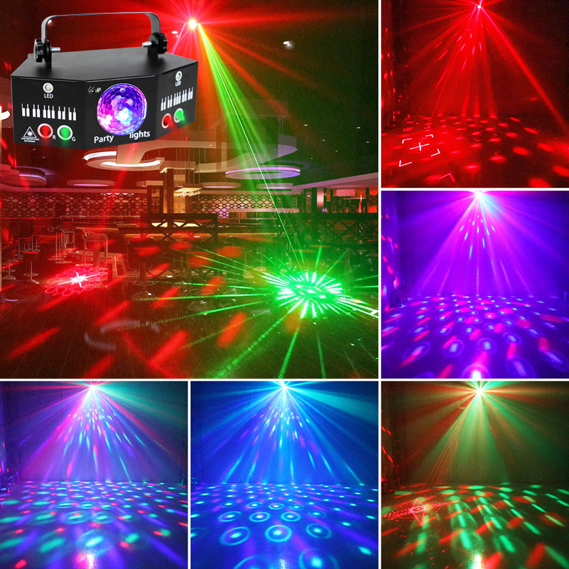 Festival Holiday Lighting Christmas LED strobe Lights RGBW disco laser light for party update from  9 eyes 15 eyes 21 eyes laser