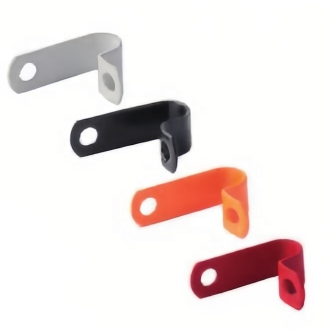 UK MICC copper cable clip fire cable copper wire holding clips two holes powder coated brass cable clip cleat