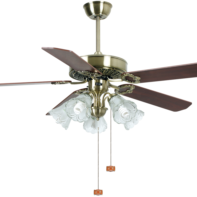 Classic retro fandelier plywood blades bulbs chandelier fan ceiling fan light antique brass ceiling fan with 5 light