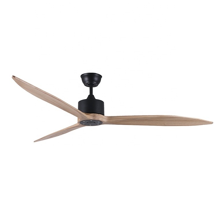 Smart Decorative 110v 220v Wifi Big Airflow AC DC Ceiling Wooden Electric TUYA remote Ceiling Fan With LED Light