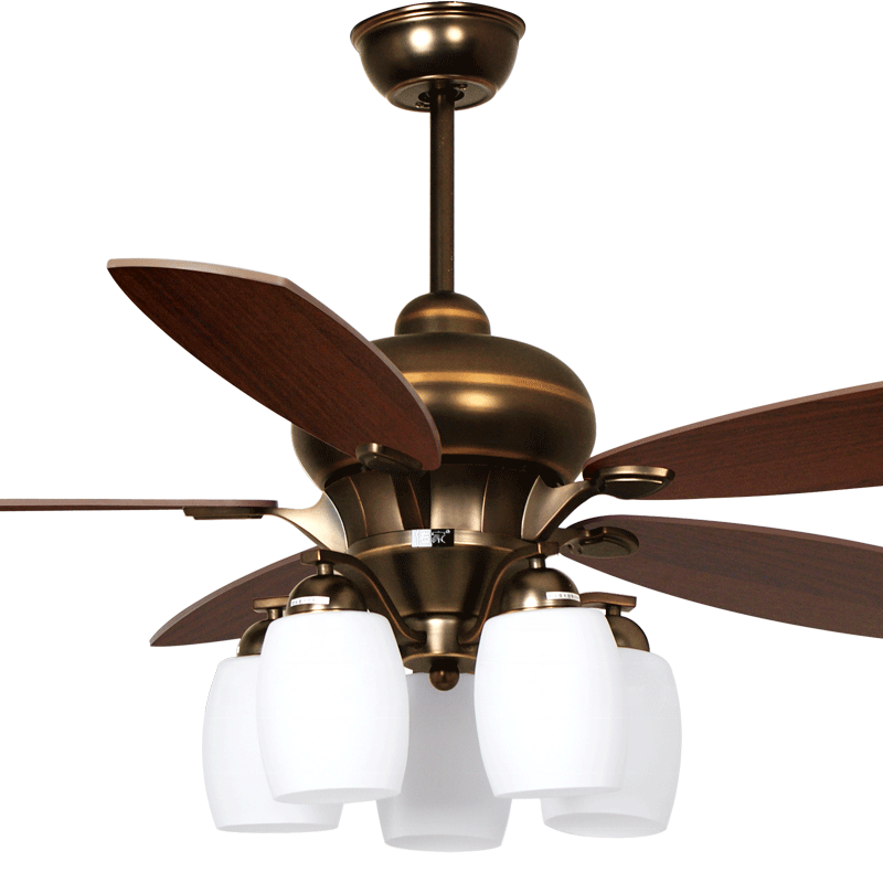 Plywood 5 blade remote control retro ceiling fan promotion bed fan 5 lights vintage ceiling fans for home ceiling