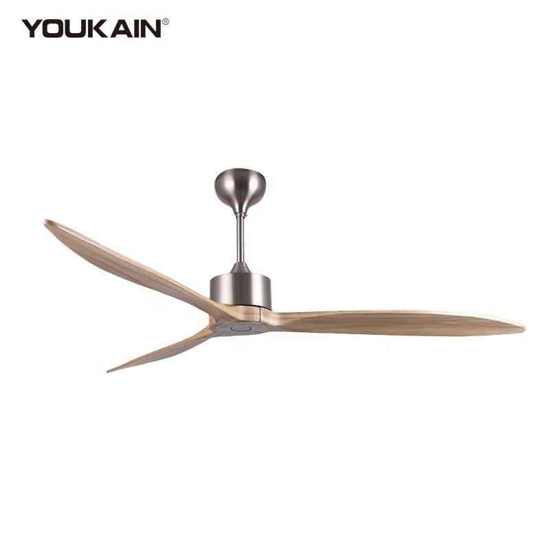 Smart Decorative 110v 220v Wifi Big Airflow AC DC Ceiling Wooden Electric TUYA remote Ceiling Fan With LED Light