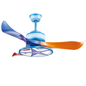 Excellent quality children room chandeliers 36'' inch small size colorful low noise ceiling fan with light