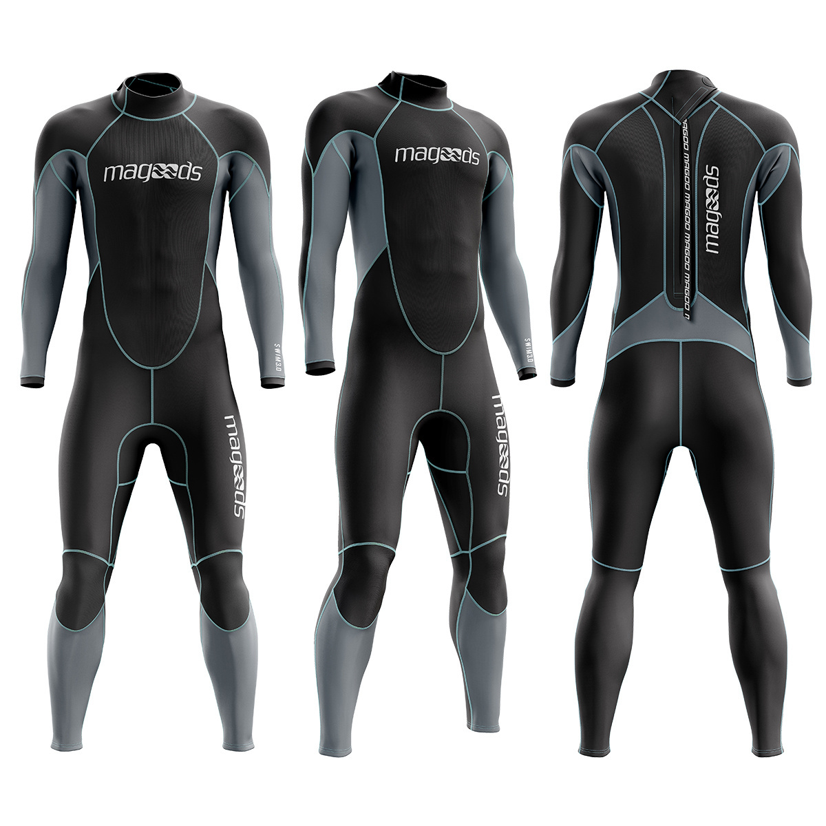 Wetsuit Men Neoprene Full Scuba Diving Suits Thermal Swimsuit Long Sleeve Back Zip for Water Sports