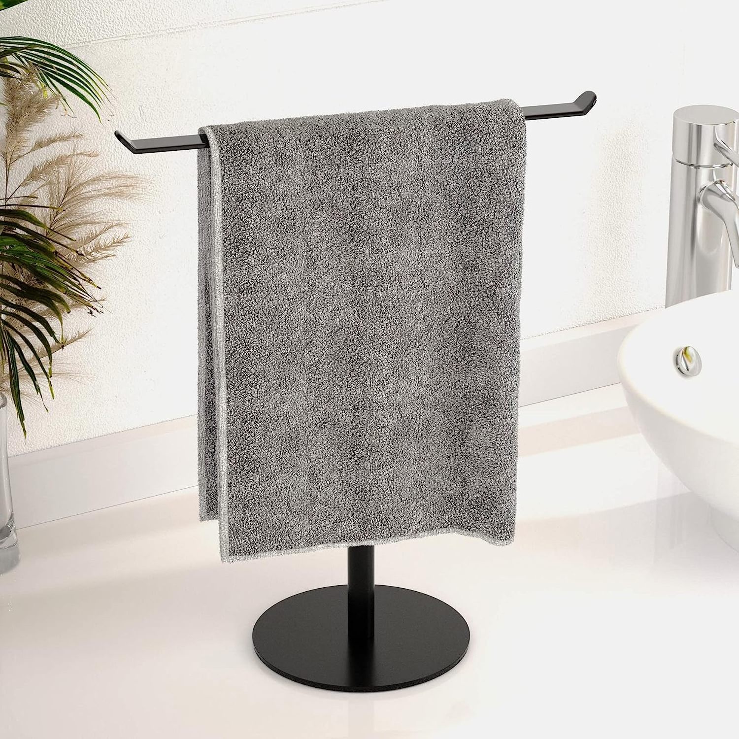 T-shape towel rack for bathroom kitchen stainless steel headband holder hand towel holder