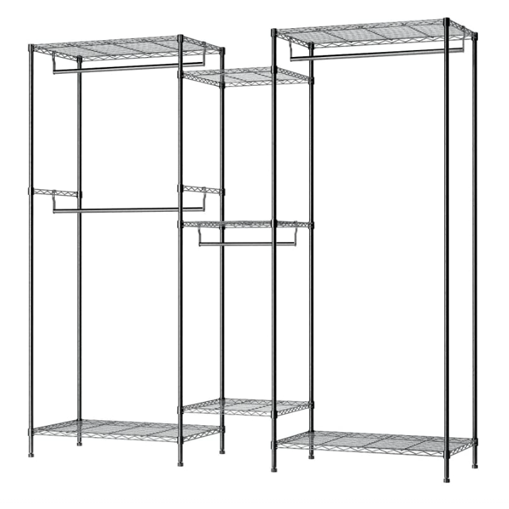 DIY heavy duty wire garment rack with shelves industrial pipe clothing rack garment rack