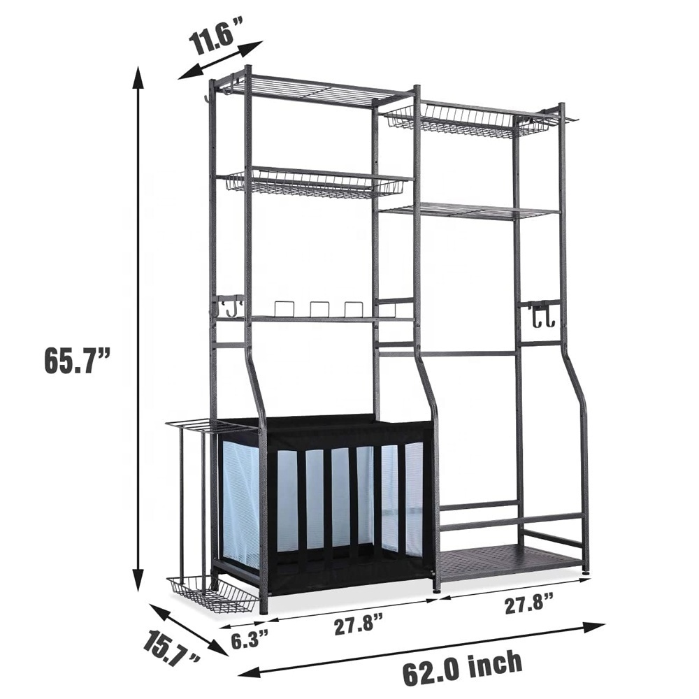 Golf Bag Storage Garage Organizer Basketball and Football Accessories Organization Equipment Storage Rack Baseball Bases Shelf