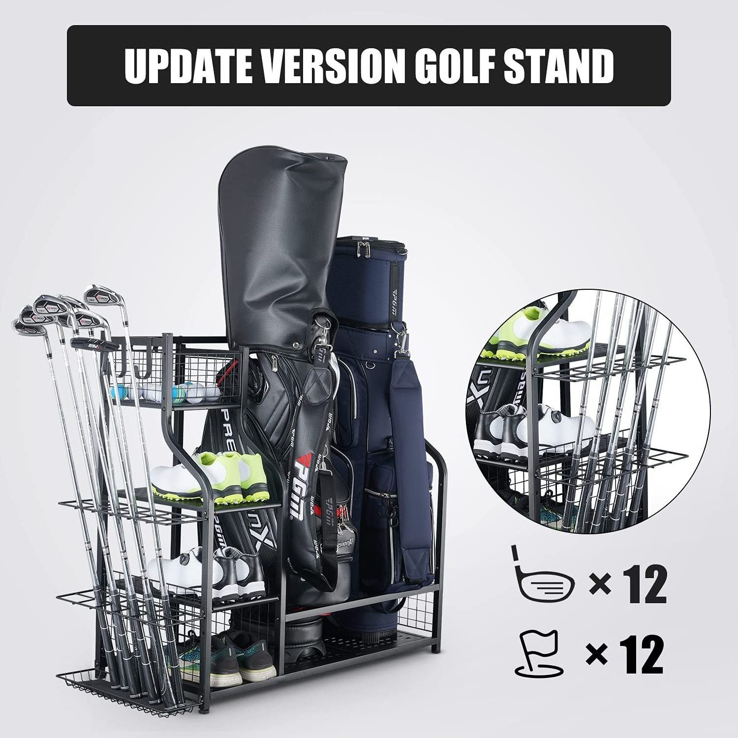 customize golf bags display rack golf clubs storage organizer golf sport accessories stand