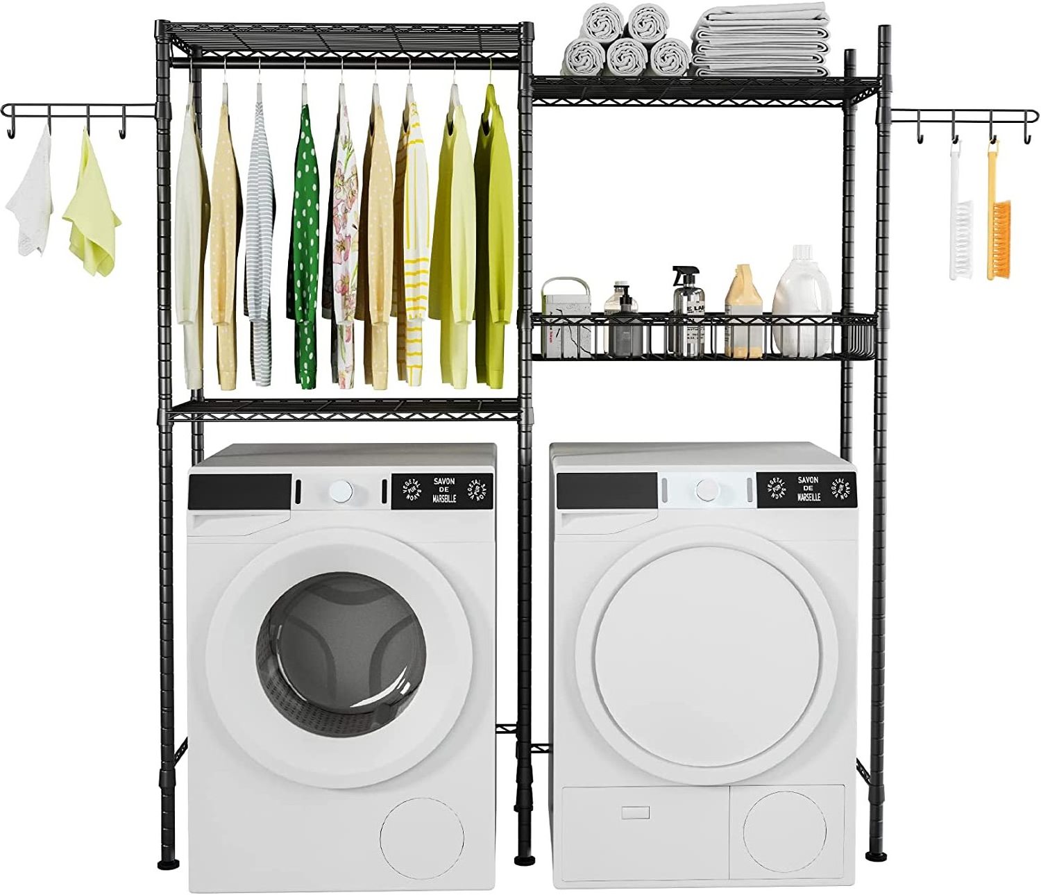 adjustable laundry shelf over toilet washing machine storage rack above washer dryer storage shelf bathroom organizer