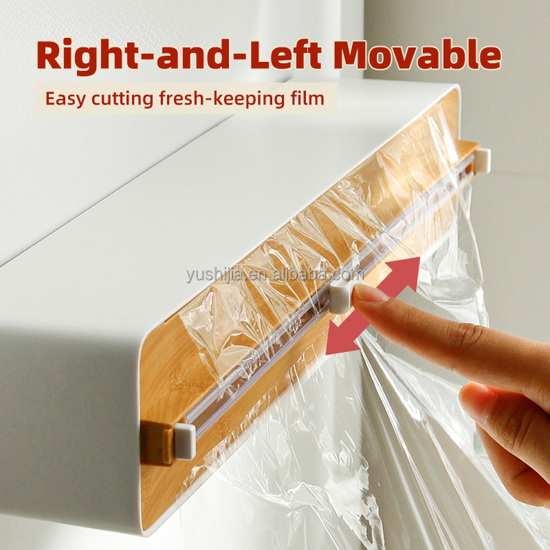 YUSHIJIA modern design magnetic wall mount Cling Wrap Dispenser Cutter Food Wrap for Dispense Wrap,shrink Foil and Plastic