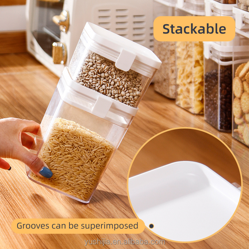 organiser storage box kitchen tool boxes and cabinets plastic bins & fabric tools stackable rice dispenser food organizer