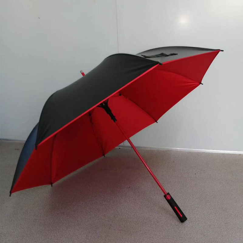 Hot Sale Rain Umbrella Men Quality 8K Strong Windproof Glassfiber Frame Wooden Long Handle Umbrella