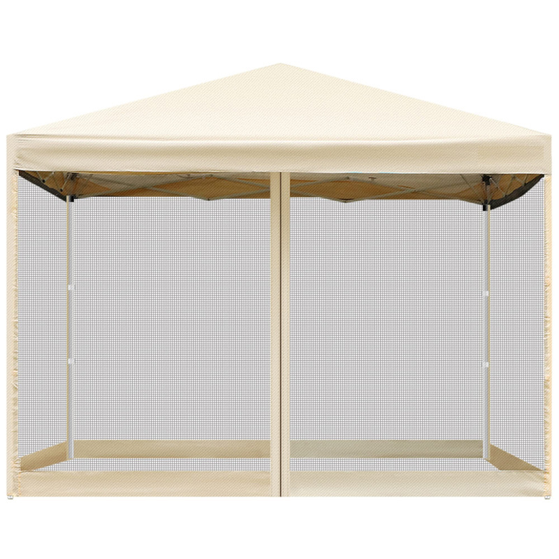 Heavy Duty Pop Up Gazebo 10' x 10' Patio Gazebo Canopy Tent Parking Tent With Mosquito  Zipper Net