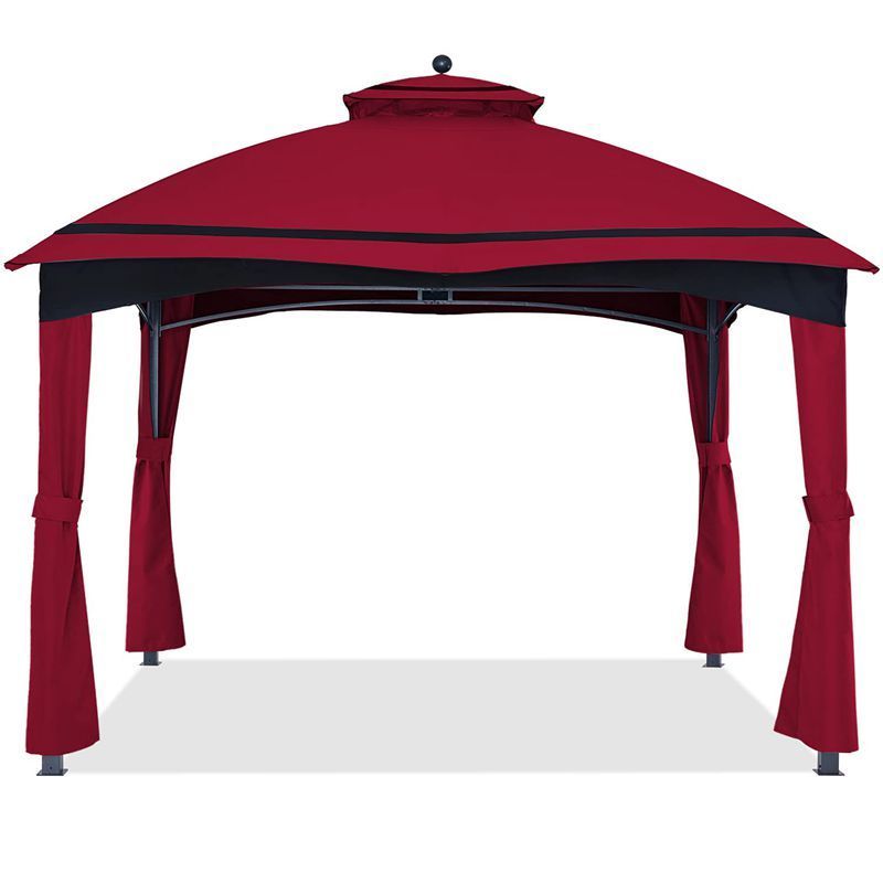 Customized High Quality Outdoor Garden Wrought Iron Cast Gazebo Sun Shading Pergola Waterproof Pavilion Louvered Roof Gazebo