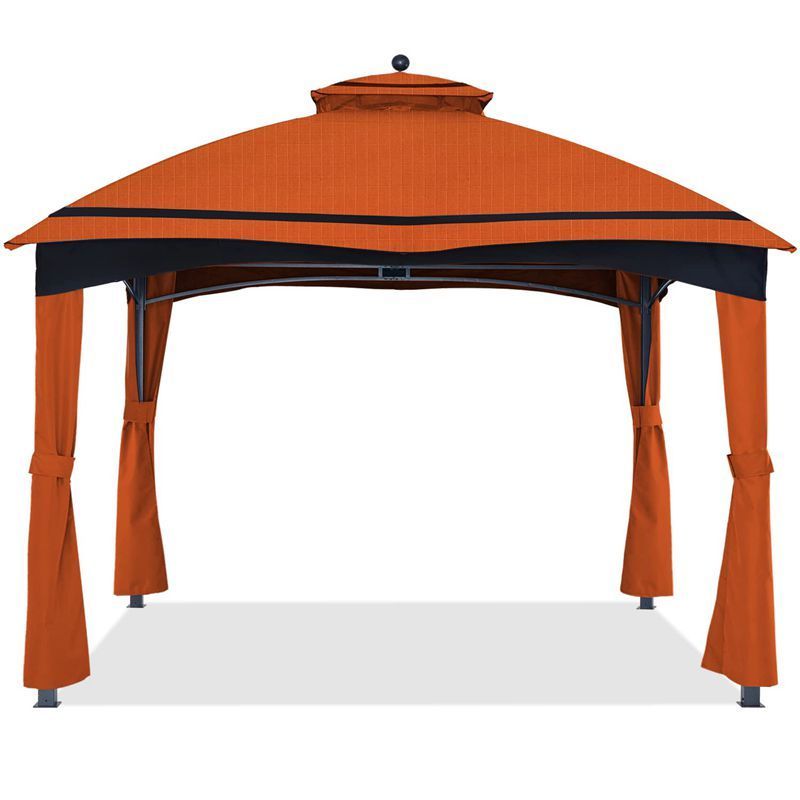 Customized High Quality Outdoor Garden Wrought Iron Cast Gazebo Sun Shading Pergola Waterproof Pavilion Louvered Roof Gazebo