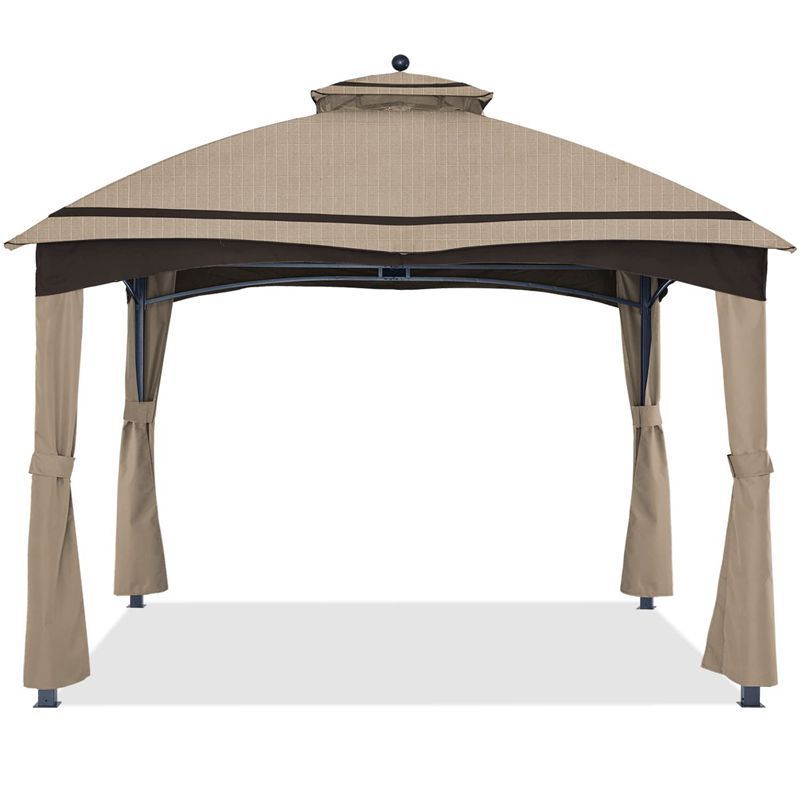 Customized High Quality Outdoor Garden Wrought Iron Cast Gazebo Sun Shading Pergola Waterproof Pavilion Louvered Roof Gazebo