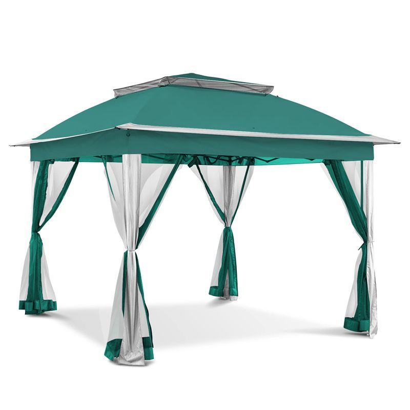 Customized Modern Outdoor Patio Garden Pergola Double Roof Gazebo Grape Trellis Set Metal Aluminium Profile Gazebo