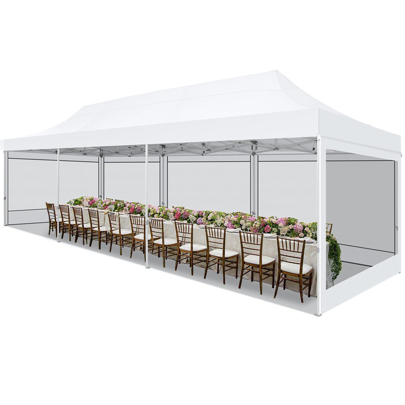 Custom Portable Large Trade Show Tent Heavy Duty Aluminum Frame White Gazebo Pop up Canopy Tent with Sides for Advertising