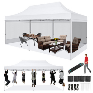 10x20 Folding Canopy Tent Waterproof Pop up Gazebo Tent Outdoor Windproof Exhibit Canopy Travel Promotion Canopy Trade Show Tent