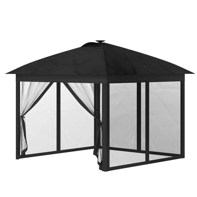 High Quality Pergola Outdoor Pavilion Gazebos Garden Double Polycarbonate Roof Pavilion Outdoor Hardtop Gazebo