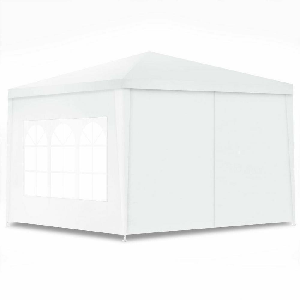 3x3M Outdoor Carport Canopy Outdoor BBQ Gazebo Tent Wedding Party White Tent With Removable Protective Sidewalls