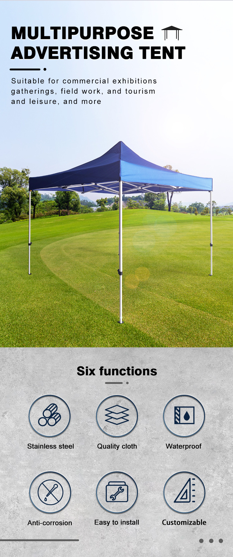 Portable Foldable Gazebo Tent Event Walls Advertising Tent 10X10FT Customized Advertising Printing Display Pop up Tent for Event