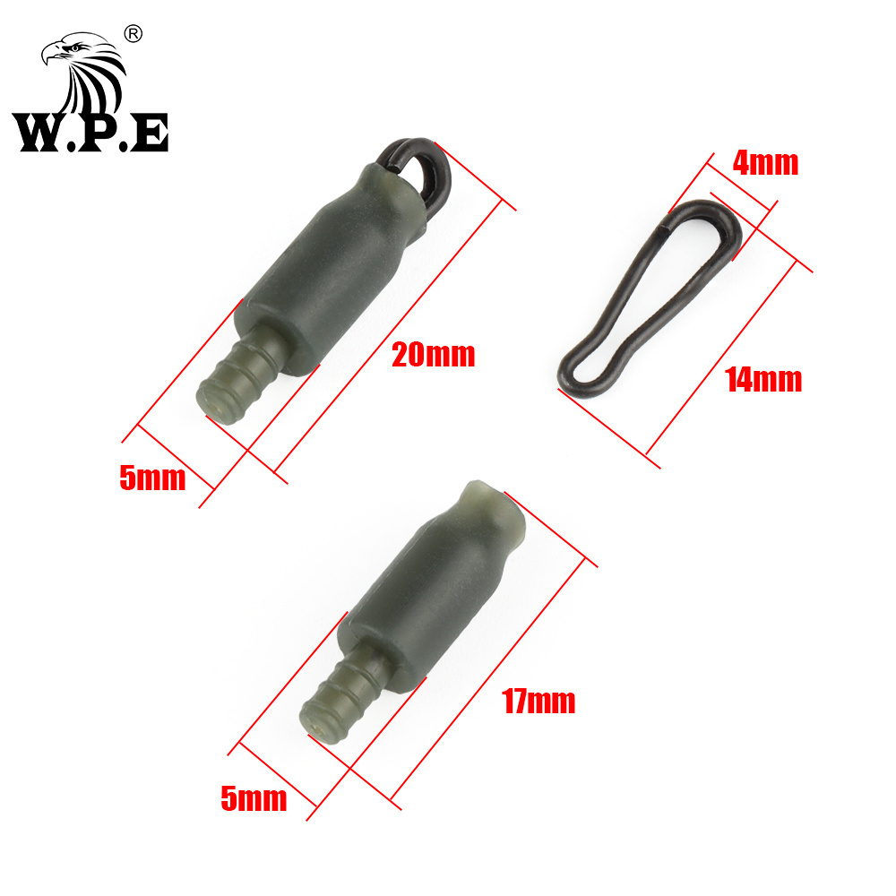 W.P.E 10pcs Carp Fishing Accessories Bolt Rig Dura Beads Method Feeder Connector Carp Fishing Line Link Fishing Tackle Pesca