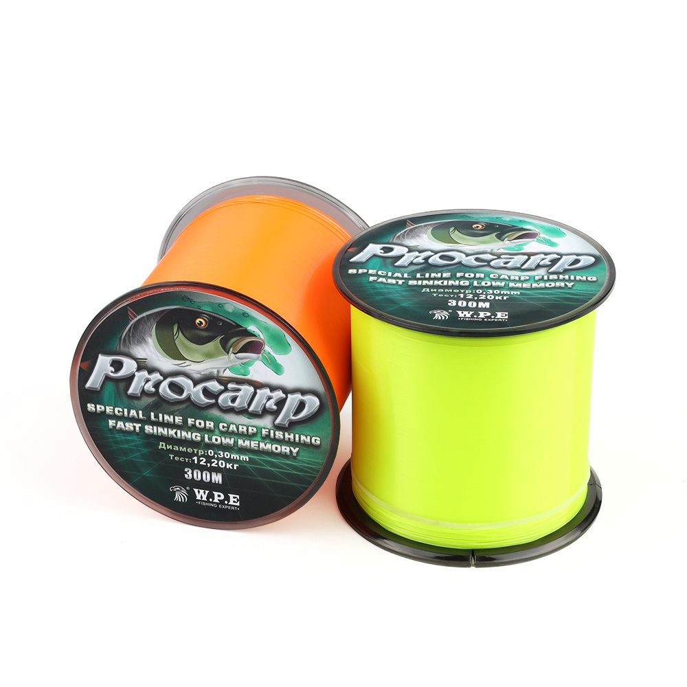 W.P.E 300m Carp Fishing Line 0.25mm-0.40mm Nylon Fishing Line 8.46kg-18.9kg Monofilament Sinking Carp Fishing Wire Fish Tackle