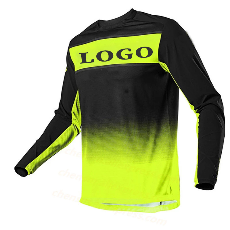 wholesale custom 100% polyester quick dry long sleeve sublimated blank motocross jersey 2022