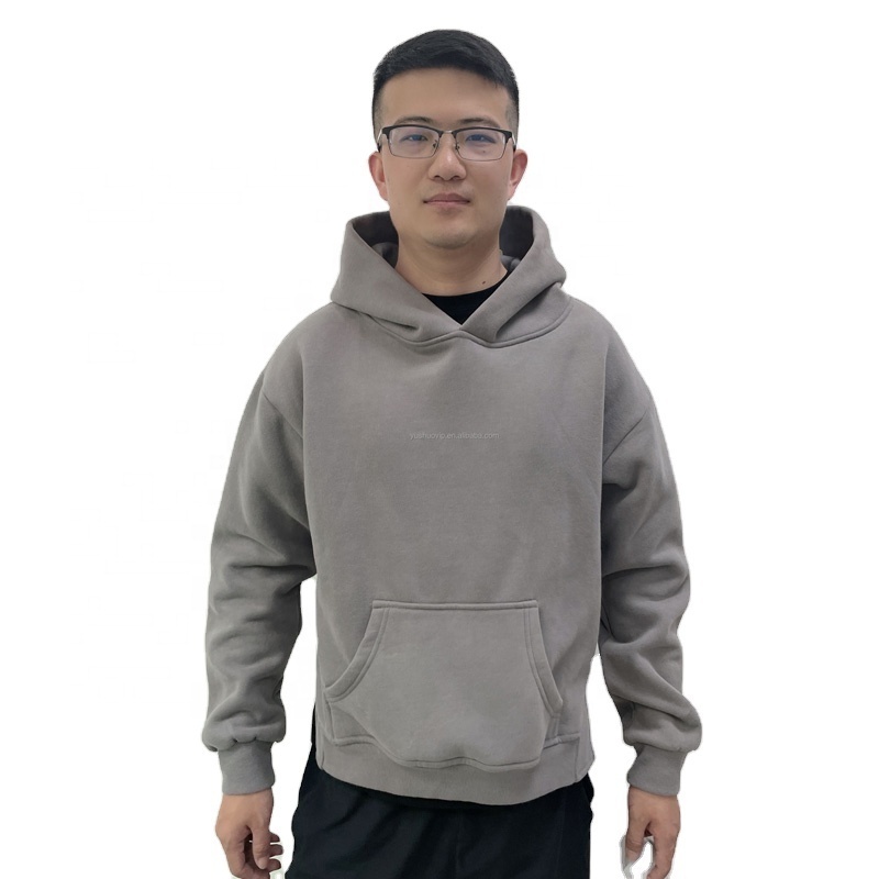 wholesale custom oversized thick blank heavyweight 400gsm hoodie 100% cotton plus size men's hoodies & sweatshirts