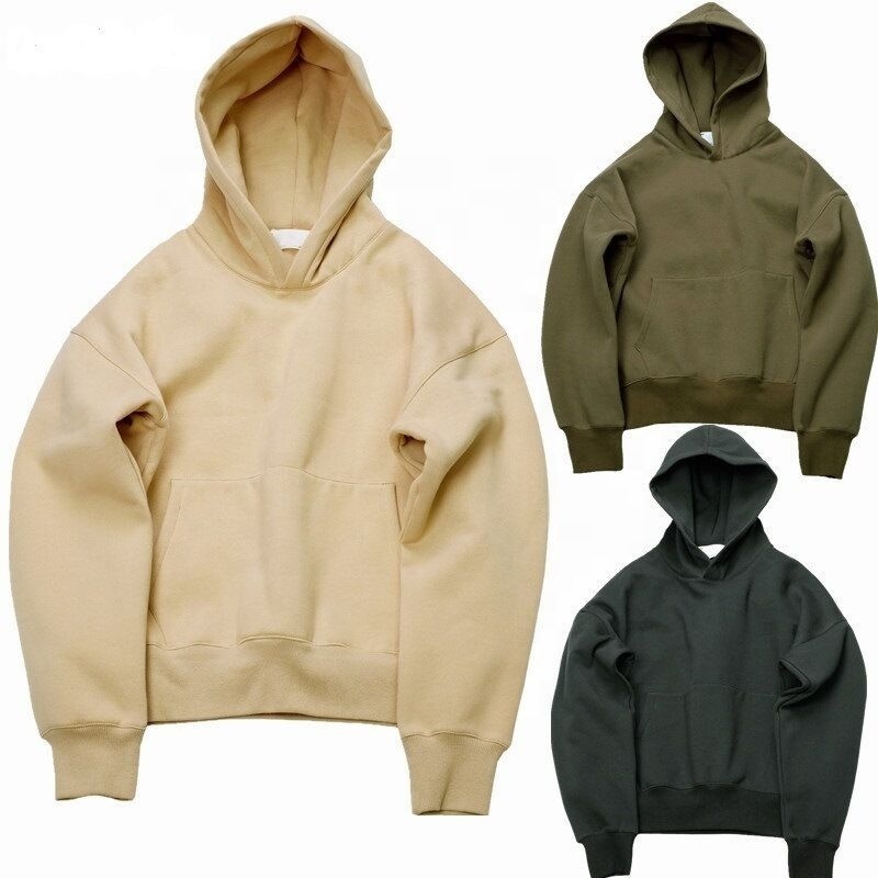 wholesale custom oversized thick blank heavyweight 400gsm hoodie 100% cotton plus size men's hoodies & sweatshirts