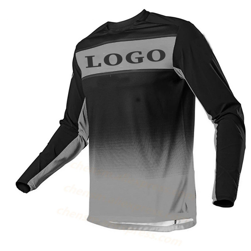 wholesale custom 100% polyester quick dry long sleeve sublimated blank motocross jersey 2022