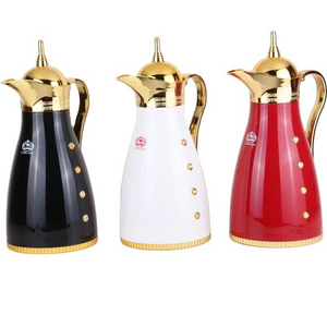 1000ml Dubai Arabic Thermo Flask Durable Inner Glass Insulated Tea Coffee thermos with Golden Handle