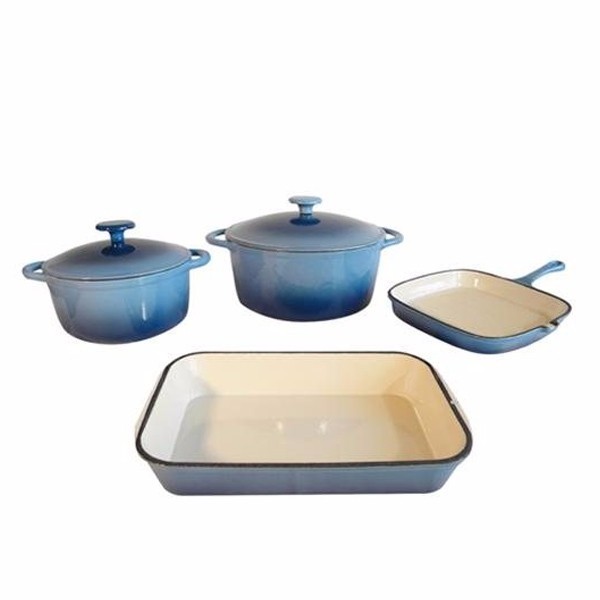 Best price set tomatoes shape teal color oem non stick miminun 1peice metal low moq le cries cast iron cookware pots