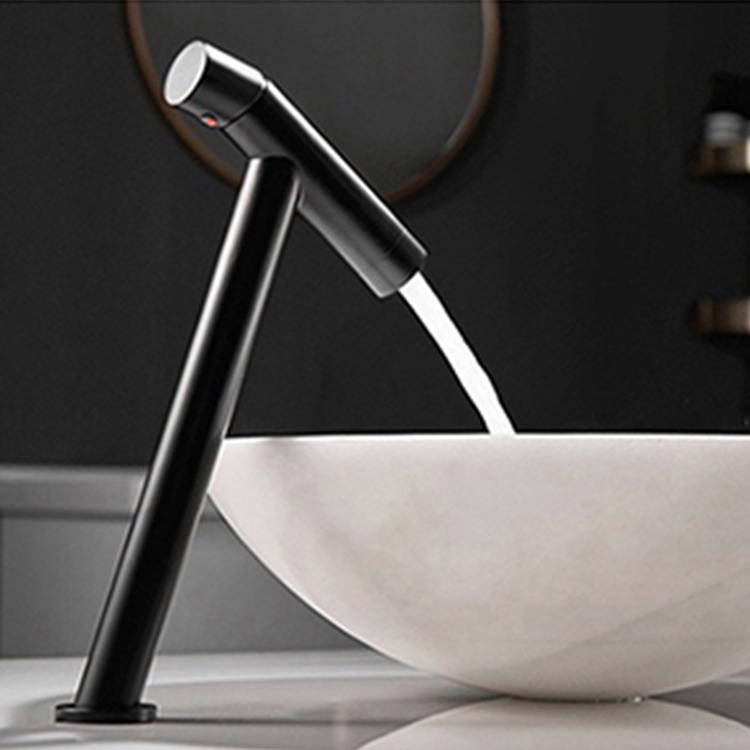 Custom-Made Unique Black Basin Faucet Industrial Style Brass Hot And Cold Basin Mixer Faucet