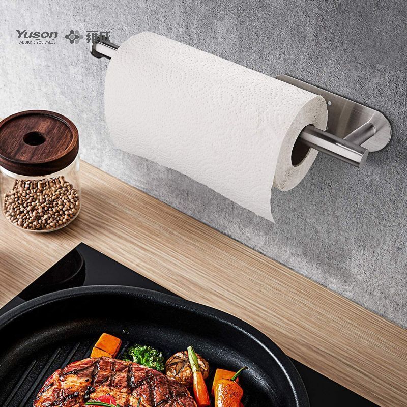 YUSON A18602 Paper Towel Holders Paper Towels Rolls Self-Adhesive Under Cabinet Stainless Steel Paper Towel Holder for Kitchen