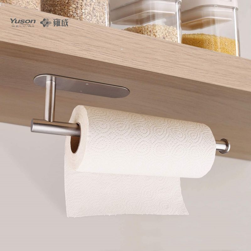 YUSON A18602 Paper Towel Holders Paper Towels Rolls Self-Adhesive Under Cabinet Stainless Steel Paper Towel Holder for Kitchen