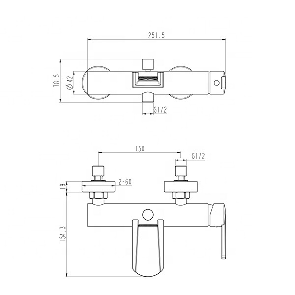 Yuson 3323-10 Brass Single Lever Hot/Cold Water Bathtub Mixer cascade spout faucet Waterfall Faucet for Bathroom