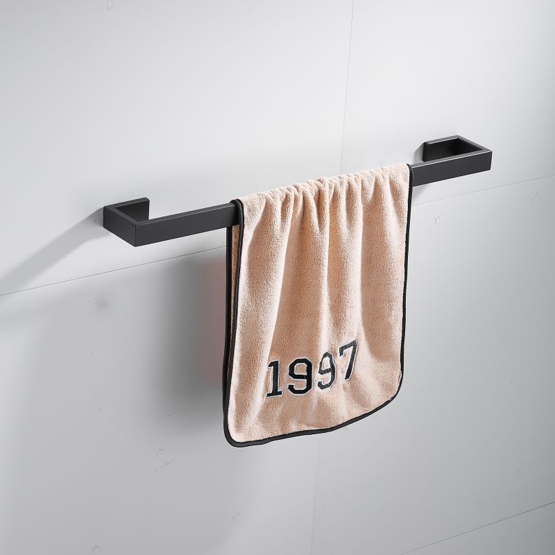 Yuson 12700-MB Modern Matt black stainless steel 304 Robe Hooks Toilet Paper Holder Towel Rail bathroom accessories set