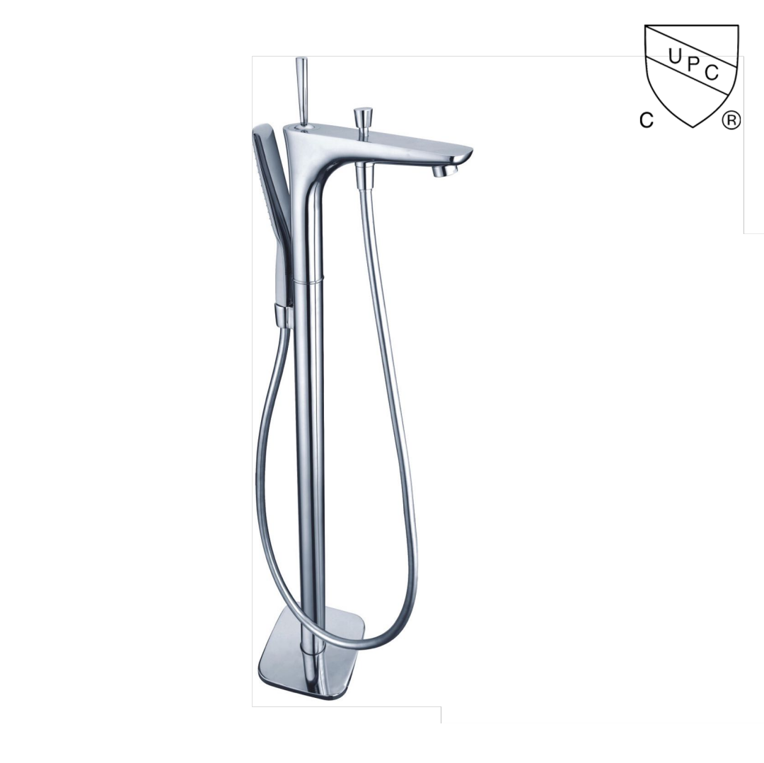 Yuson Y0117 Zinc Hot And Cold Floor Standing Faucet For Bath Tub Brass Freestanding Bath Faucet