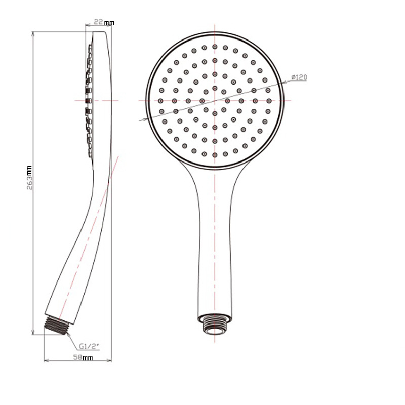 Yuson YS31217 Multiple Colors ABS Modern Chrome Plated 1-function Handheld rainfall shower head without Diverter