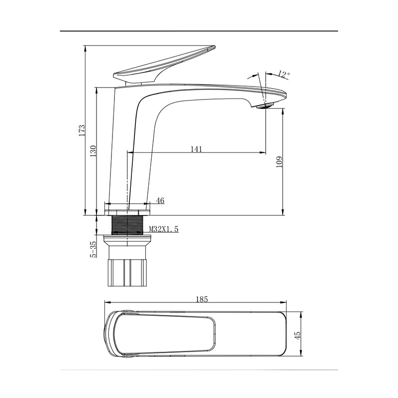 Yuson 2502-30 Deck Mounted Bathroom Hot and Cold sanitary ware single handle hand wash basin faucet