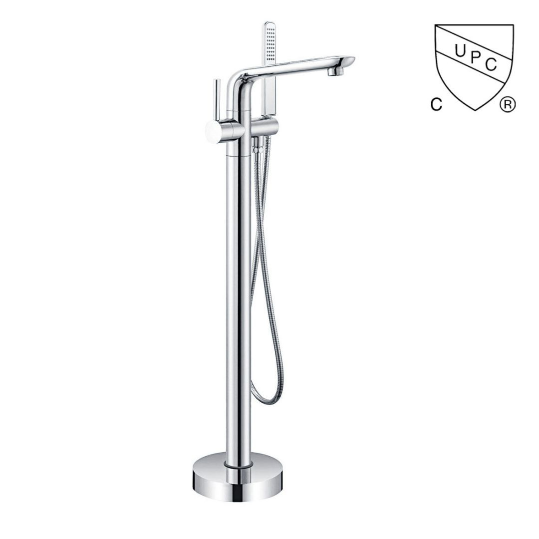 Yuson Y0117 Zinc Hot And Cold Floor Standing Faucet For Bath Tub Brass Freestanding Bath Faucet